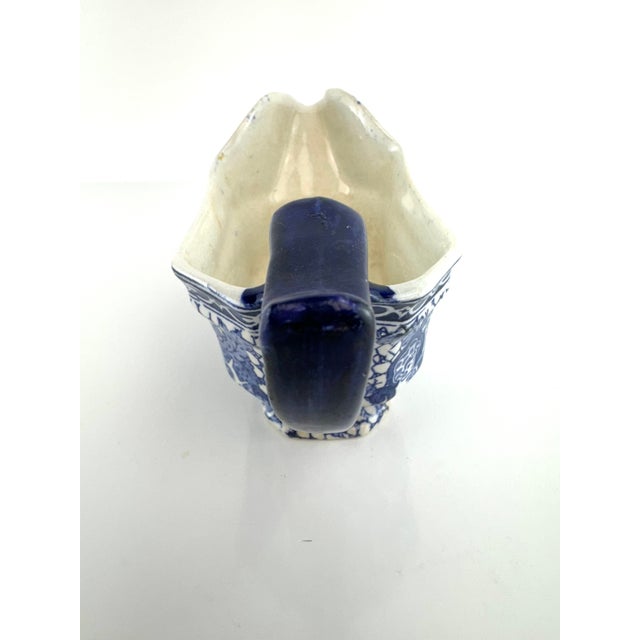 Antique Late 19th Century English Adams Blue and White Transferware Gravy Boat For Sale - Image 11 of 12