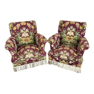 Napoleon III Style Armchairs With Fringes - A Pair For Sale