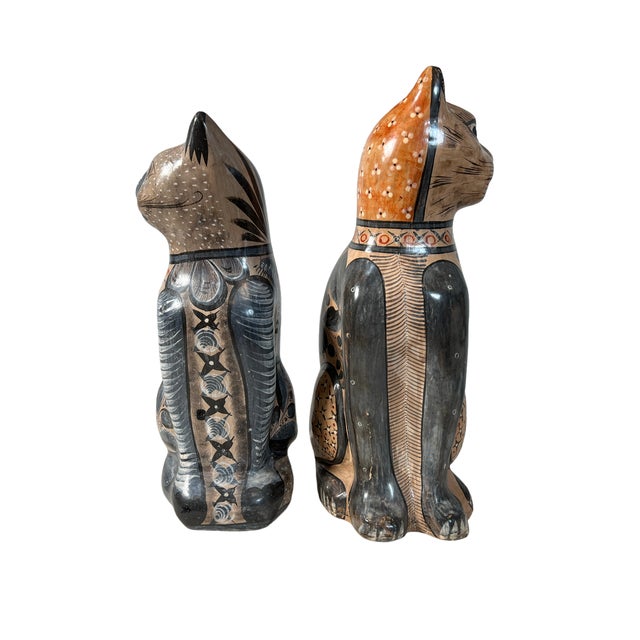1960s Pair of Tonala Cat Figurines For Sale In San Francisco - Image 6 of 10