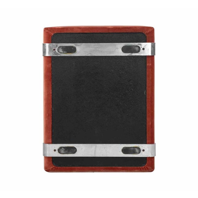 Red Velvet Ottomans, 1970s, Set of 5 For Sale - Image 8 of 9