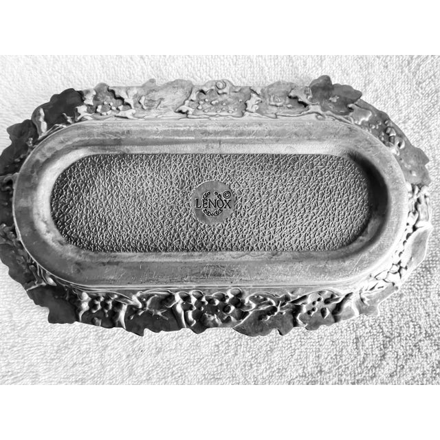 Vintage Lenox Metal Grapevine Butter Dish with Embossed Lid, Made in Usa For Sale - Image 10 of 11