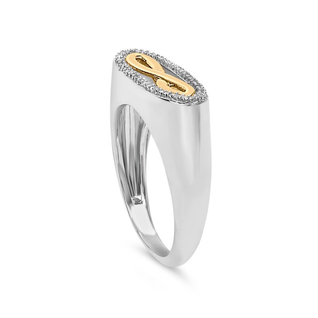Haus of Brilliance 14K Yellow Gold Plated Sterling Silver Diamond Accent Infinity Ring - Size 7 For Sale - Image 4 of 6