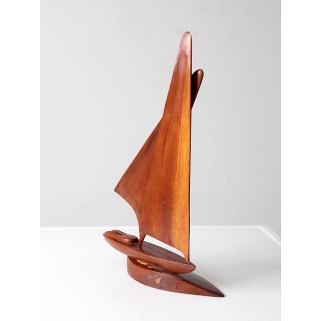 Mid Century Wood Sailboat Sculpture For Sale - Image 9 of 11