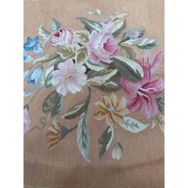 Textile Antique French Aubusson Rug Circa 1950s For Sale - Image 7 of 10