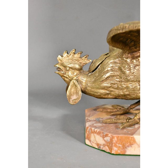 Gold Large French Cockerel Rooster in Brass, 1950s For Sale - Image 8 of 13