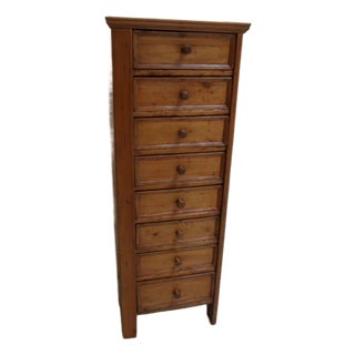 Antique Pine Filing Cabinet with Drawers, 1890s For Sale