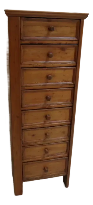 Antique Pine Filing Cabinet with Drawers, 1890s