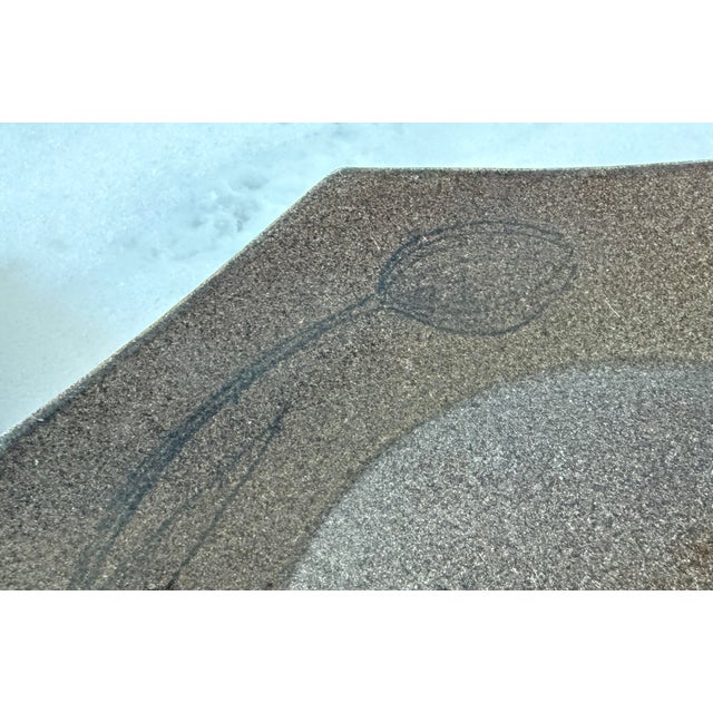 Set of 3 Vintage Handmade Stoneware Octagonal Plate For Sale In Austin - Image 6 of 8