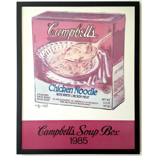 Andy Warhol Vintage 1985 Original Lithograph Print " Campbell's Soup Box " Framed Collector's Pop Art Poster For Sale - Image 13 of 13