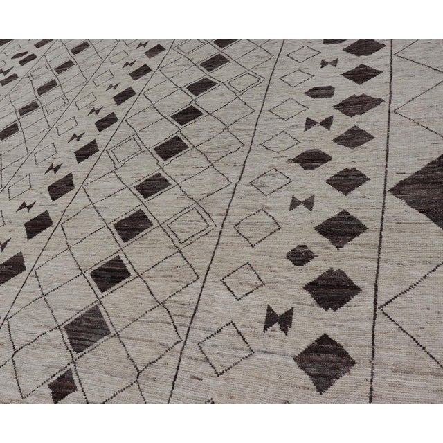 Moroccan Style Brown and Ivory Rug by Keivan Woven Arts 10'1 X 14'3 For Sale - Image 9 of 13