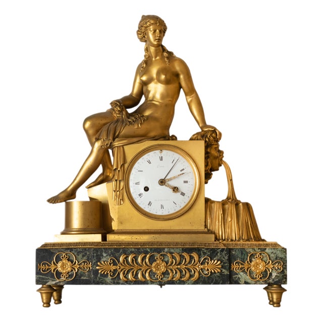 French Empire Bronze Mantel Clock, 1800s For Sale