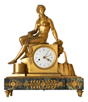 French Empire Bronze Mantel Clock, 1800s