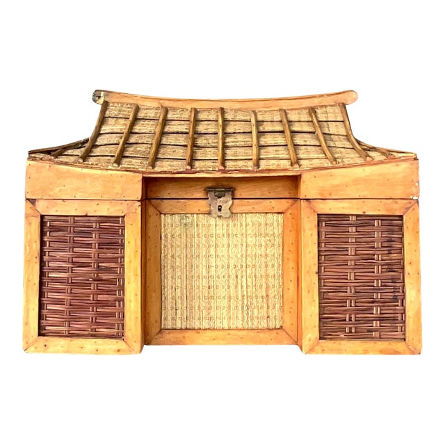 Vintage Boho Pagoda Trunk For Sale