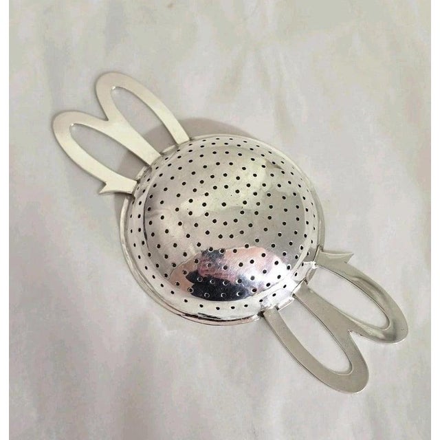 Mid-Century George VI Sterling Silver Tea Strainer, 1948 For Sale - Image 14 of 17