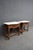Pair of Pulaski Furniture Corporation oak nightstands with figured oak drawer fronts, shaped faux marble tops, ornate...