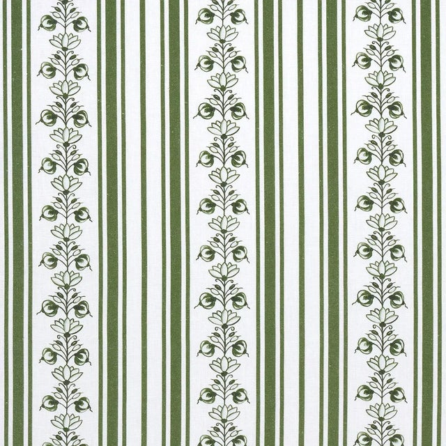 Not Yet Made - Made To Order Sample - Schumacher x Marie-Anne Oudejans Delft Stripe Fabric in Green For Sale - Image 5 of 5