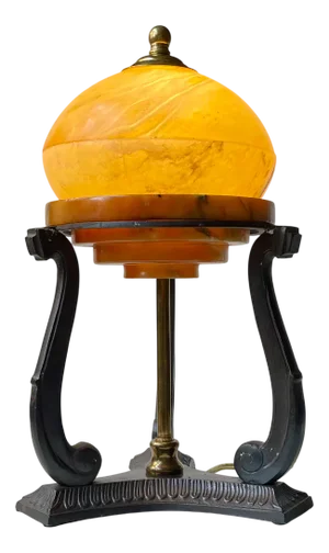 Art Deco Table Lamp in Alabaster and Bronze, 1940s
