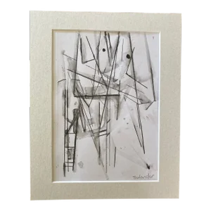 Modern Architectural Concept Drawing by Erik Sulander, Matted and Signed