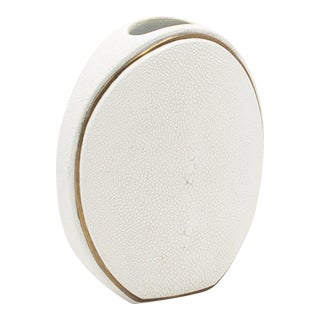 Shagreen Vase With Brass Details by R&y Augousti For Sale