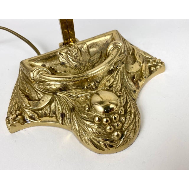 Metal Art Deco Table Lamp in Gilt Bronze and Frosted Glass, France, 1920s For Sale - Image 7 of 8