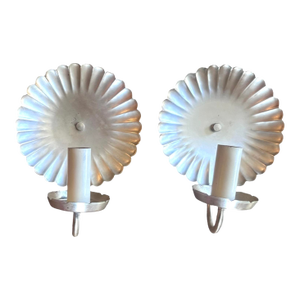 Clam Shells Sconces in Original Silverplate Finish, Pristine Patina, Circa 1920