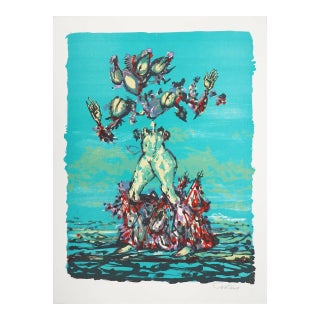 Lucien Coutaud Signed Original Lithograph 4 Mille Nuits 1968 For Sale