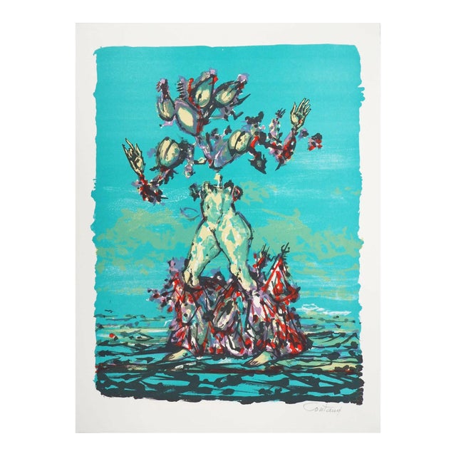Lucien Coutaud Signed Original Lithograph 4 Mille Nuits 1968 For Sale