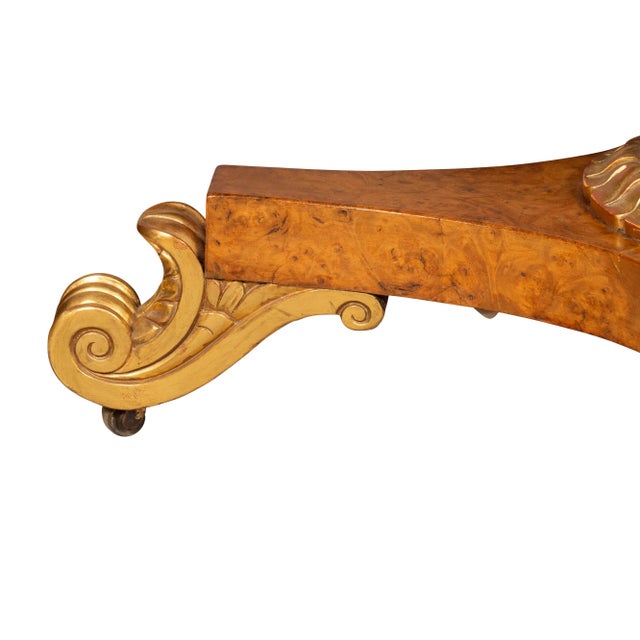Regency Burl Elm And Giltwood Center Table For Sale - Image 4 of 12