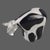 Italian Hand-Blown Art Glass Spotted Black & White Cow Paperweight Figurine For Sale - Image 4 of 10