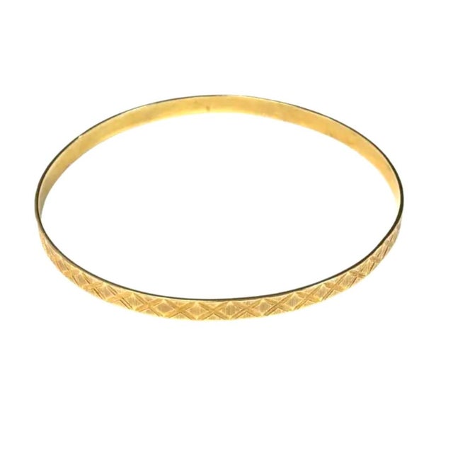 Late 20th Century 14k Gold Bangle Bracelet Vintage For Sale - Image 5 of 8