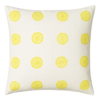Lemons Pillow in Yellow on Ivory, 20x20 Pillow For Sale