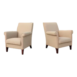 Modern Contemporary Edgar Reuter for Coalesse Khaki Pasio Lounge Chairs - a Pair