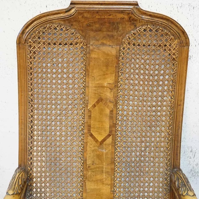 Wood Scandinavian Regence Caned Walnut Armchair For Sale - Image 7 of 10