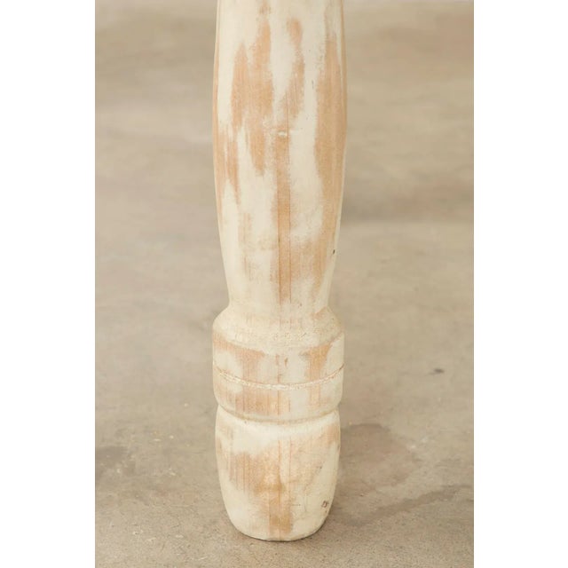 American Country White Painted Pine Farmhouse Dining Table For Sale - Image 12 of 13