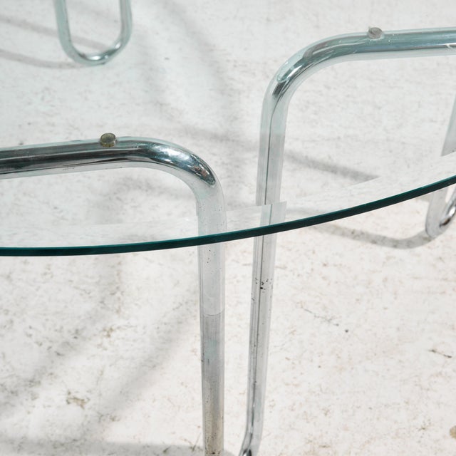 Beige Italian Chrome Dining Set, 1980s, Set of 7 For Sale - Image 8 of 18