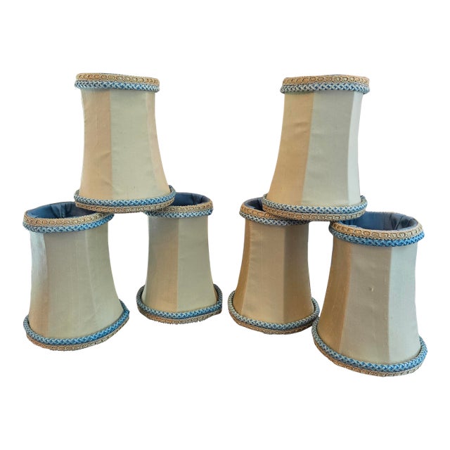 Champagne Silk Chandelier Lamp Shades - Set of 6 For Sale