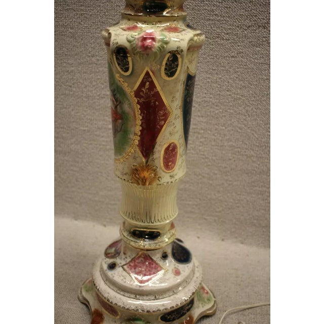 Early 20th Century Hand-Painted French Porcelain Electric Lamp For Sale In Philadelphia - Image 6 of 10