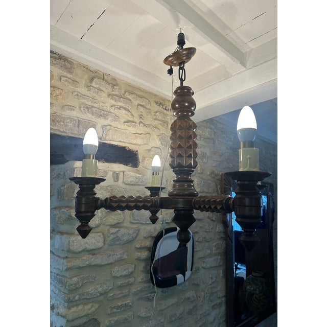 Brown Vintage Pendant Light by Charles Dudouyt, 1940s For Sale - Image 8 of 18