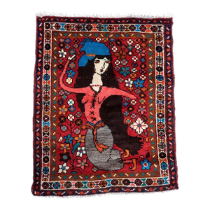 1970s, Handmade Vintage Persian Hamadan Rug 2.3' X 2.9'