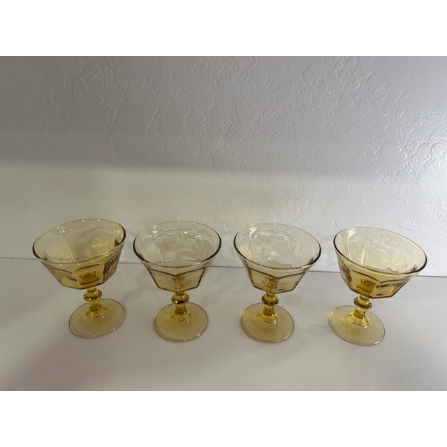 Lenox 1960s Lenox Bryce in a Subtle Shade of Antique Yellow - Champagne Sherbet Glasses- Set of 4 For Sale - Image 4 of 8