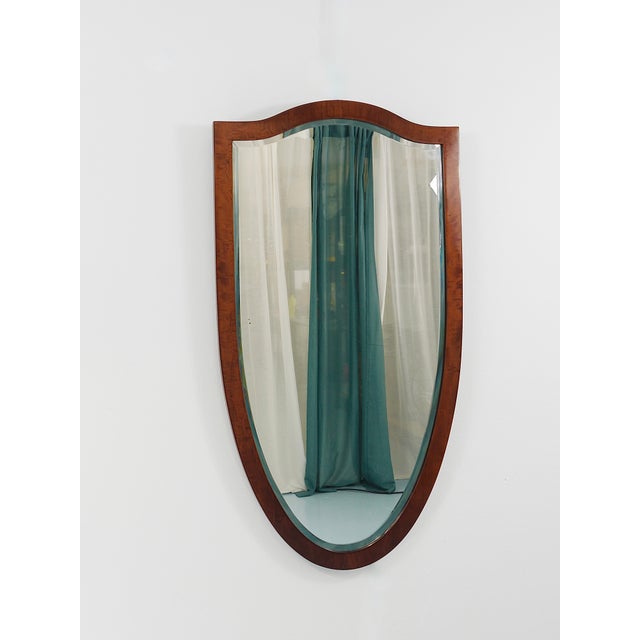 Large Antique Biedermeier Pearwood Shield Wall Mirror, Vienna, 1820s For Sale - Image 13 of 18