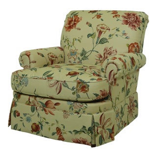 Hickory Chair Co Floral Upholstered Living Room Club Chair For Sale