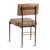 Contemporary Tan Leather & Bronze Modern Dining Chair For Sale - Image 3 of 7