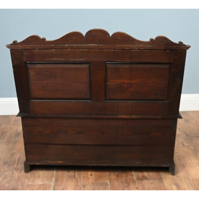 Gold Victorian Farmhouse Oak Hall Bench, 1880 For Sale - Image 8 of 9