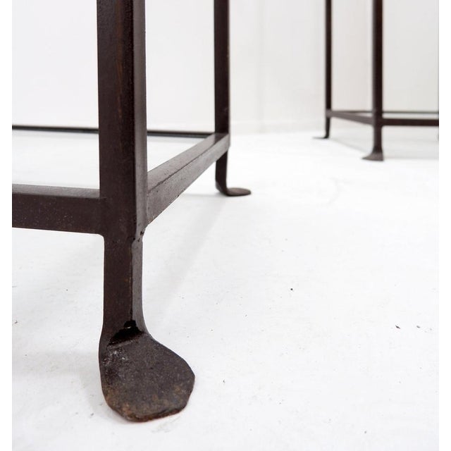Vintage Pagoda Style Shelves in Black Metal, Set of 2 For Sale - Image 10 of 14