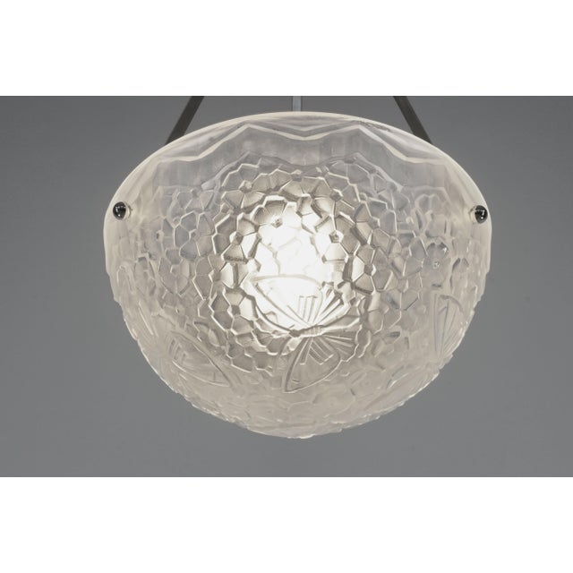French Art Deco Pendant Light by Hettier & Vincent 1930 France - 2 Available For Sale - Image 6 of 14