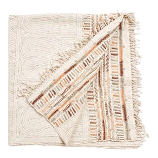Unah Coral Fully Hand Embroidered Throw For Sale