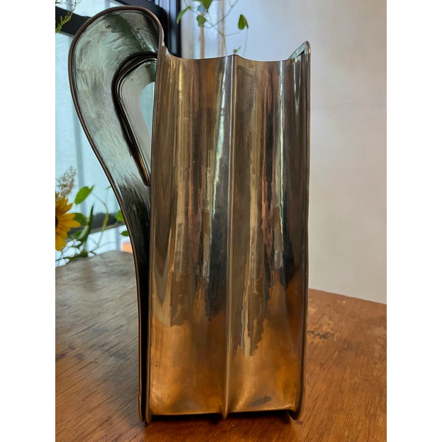 Vintage Jean Goardere Pewter Letter and File Holder Sleek Desk Organizer Made in France For Sale - Image 4 of 12