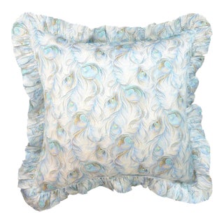 Silk Ruffle Cushion Made With Liberty Fabric Florentine's Journey For Sale