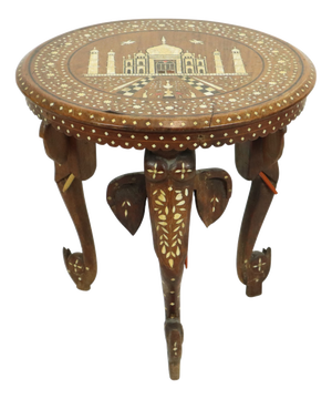 Anglo-Indian Taj Mahal Side Table in Teak, 1950s